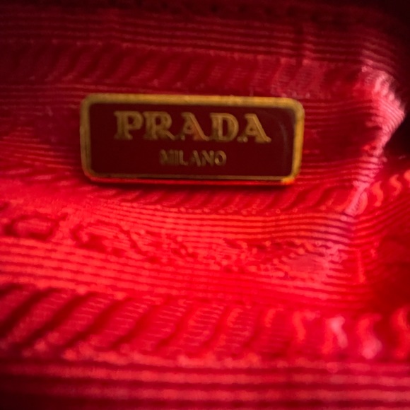 Red Prada Tessuto Wristlet with Bow - Picture 8 of 12